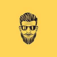 plantilla de vector de diseño de logotipo de barbero de barba