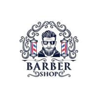 Gentleman barber shop vintage logo design vector