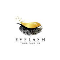 Luxurious eyelash and eyebrow extension logo. Vector illustration. in modern style. Vector emblem for makeup or beauty salon, eyelash and eyebrow extension maker.