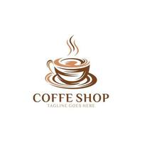 Coffe Shop Logo Design Vector Illustration Template