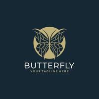 plantilla de vector de diseño de logotipo de mariposa