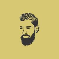 plantilla de vector de diseño de logotipo de barbero de barba