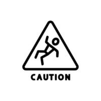 Wet floor caution icon vector. Isolated contour symbol illustration vector