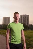 portrait of a young man on jogging photo