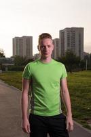 portrait of a young man on jogging photo