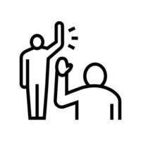 human greeting line icon vector illustration