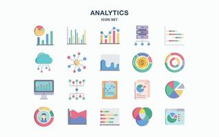 Graph and Data Analytics icon set vector