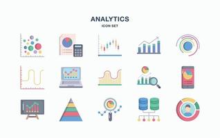 Graph and Data Analytics icon set vector