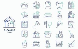 Household Cleaning and Hygiene Icon Set vector