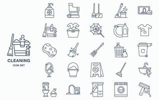 Household Cleaning and Hygiene Icon Set vector