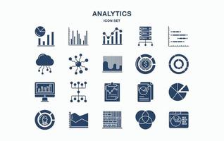 conjunto de iconos de análisis de datos y gráficos vector