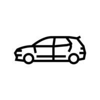 Ilustración de vector de icono de línea de coche hatchback