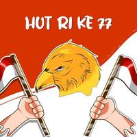 PREMIUM VECTOR l red and white Indonesian independence banner design and 77th RI anniversary. logo design mascot design