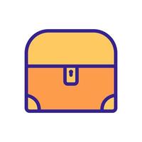 closed chest with rounded lid icon vector outline illustration