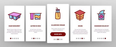 Yogurt Dairy Nutrition Onboarding Icons Set Vector