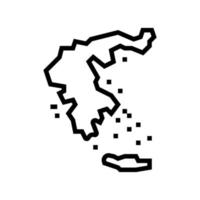 Grecia mapa civilización línea icono vector ilustración