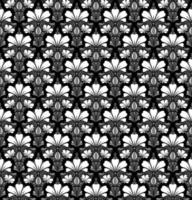 BLACK AND WHITE SEAMLESS VECTOR BACKGROUND IN ART NOUVEAU STYLE WITH A BOUQUET OF FLOWERS