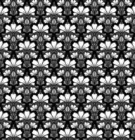 BLACK AND WHITE SEAMLESS VECTOR BACKGROUND IN ART NOUVEAU STYLE WITH A BOUQUET OF FLOWERS