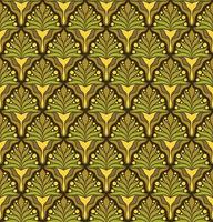 SEAMLESS VECTOR BACKGROUND IN ART NOUVEAU STYLE WITH YELLOW PLANT ELEMENTS