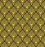 SEAMLESS VECTOR BACKGROUND IN ART NOUVEAU STYLE WITH YELLOW PLANT ELEMENTS