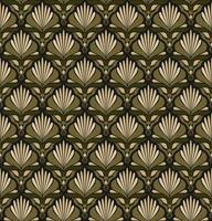 SEAMLESS VECTOR BACKGROUND IN ART NOUVEAU STYLE WITH GREEN PLANT ELEMENTS