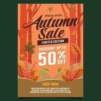 Special Offer Autumn Sale Poster Template vector