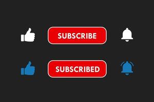 Like Subscribe Bell Buttons Banner Content Creator Channel Icons Growth Element vector