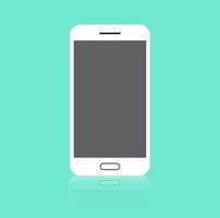 Modern Smartphone Flat Icon Illustration Reflection Web Element Technology Device Blank Display vector