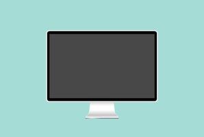 monitor de escritorio pantalla metálica realista aislado computadora icono ilustración dispositivo moderno vector