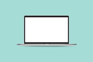 Metallic Modern Laptop Slim Bezels Illustration Computer Display Technology Web vector