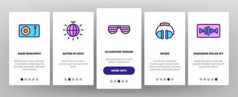 Dj Device Onboarding Elements Icons Set Vector