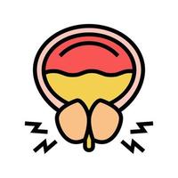 prostate blocking urine canal color icon vector illustration