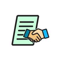 vector illustration of contract agreement icon.