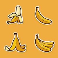 conjunto de ilustración de vector de icono de plátanos
