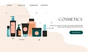 conjunto de envases cosméticos botellas belleza facial spa vector