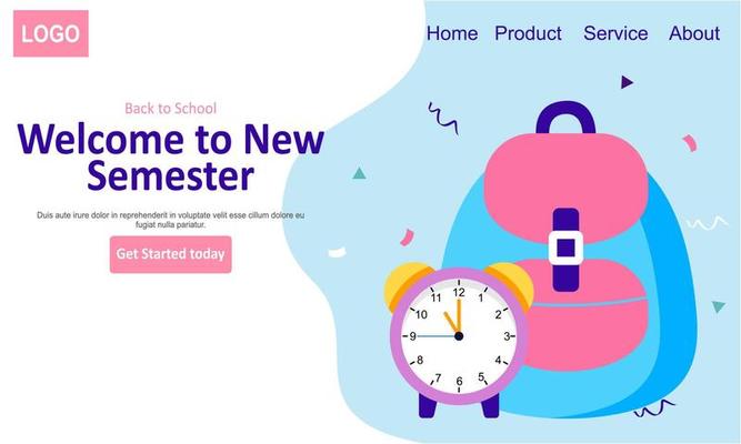 Back to school banner template landing page