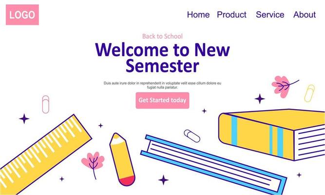 Back to school banner template landing page