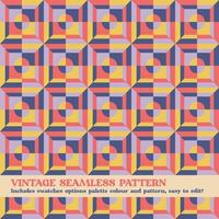 vintage seamless pattern design with swatches options color palette and pattern v2 vector