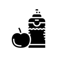 alimentos y bebidas saludables para la ilustración de vector de icono de glifo de atleta