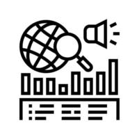 news coverage analysis line icon vector illustration