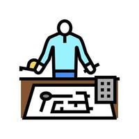 engineer worker color icon vector illustration