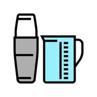 taza medidora y batidora para hacer café cóctel color icono vector ilustración