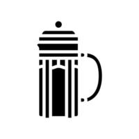 french press coffee tool glyph icon vector illustration