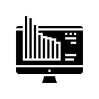 online market monitoring glyph icon vector illustration