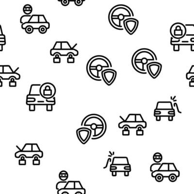 Car Theft Vector Seamless Pattern