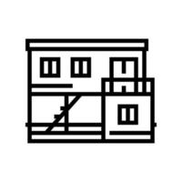 container home line icon vector illustration