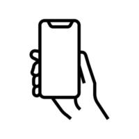 mobile phone line icon vector illustration