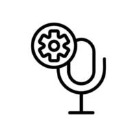 Set up the microphone icon vector. Isolated contour symbol illustration vector