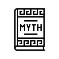 libro de mitos antigua grecia línea icono vector ilustración