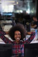 portrait of a young successful African-American woman in modern office photo